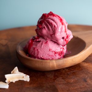 Vegan Raspberry Ripple Ice Cream (Coconut Cream Based)